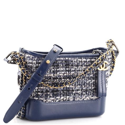 chanel tweed calfskin quilted small gabrielle hobo grey|Chanel Gabrielle Hobo Quilted Tweed and Calfskin Small at.